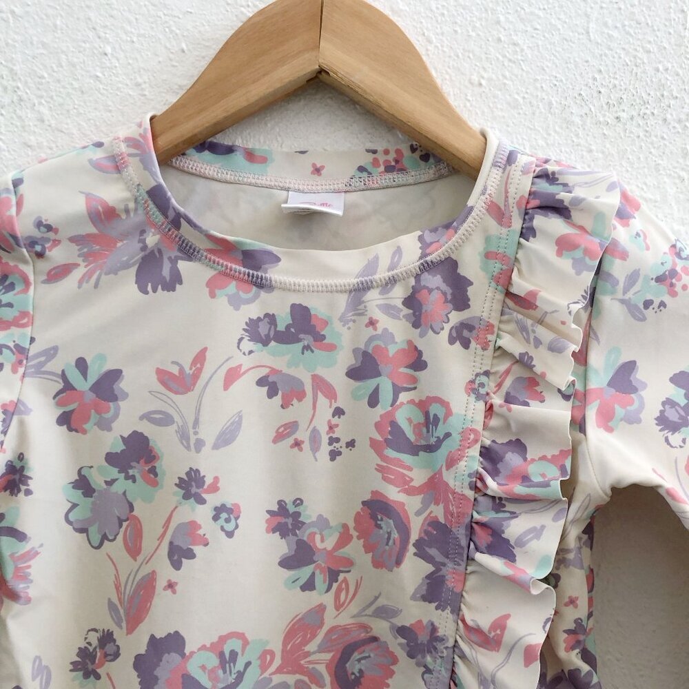 RUFFLEBUTTS Long Sleeve Ruffle Rash Guard Size 6 - Picture 3 of 6